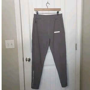 Alphalete Mens ProElite Joggers L Tapered Fit Gray Zip Pockets Drawstring Sport